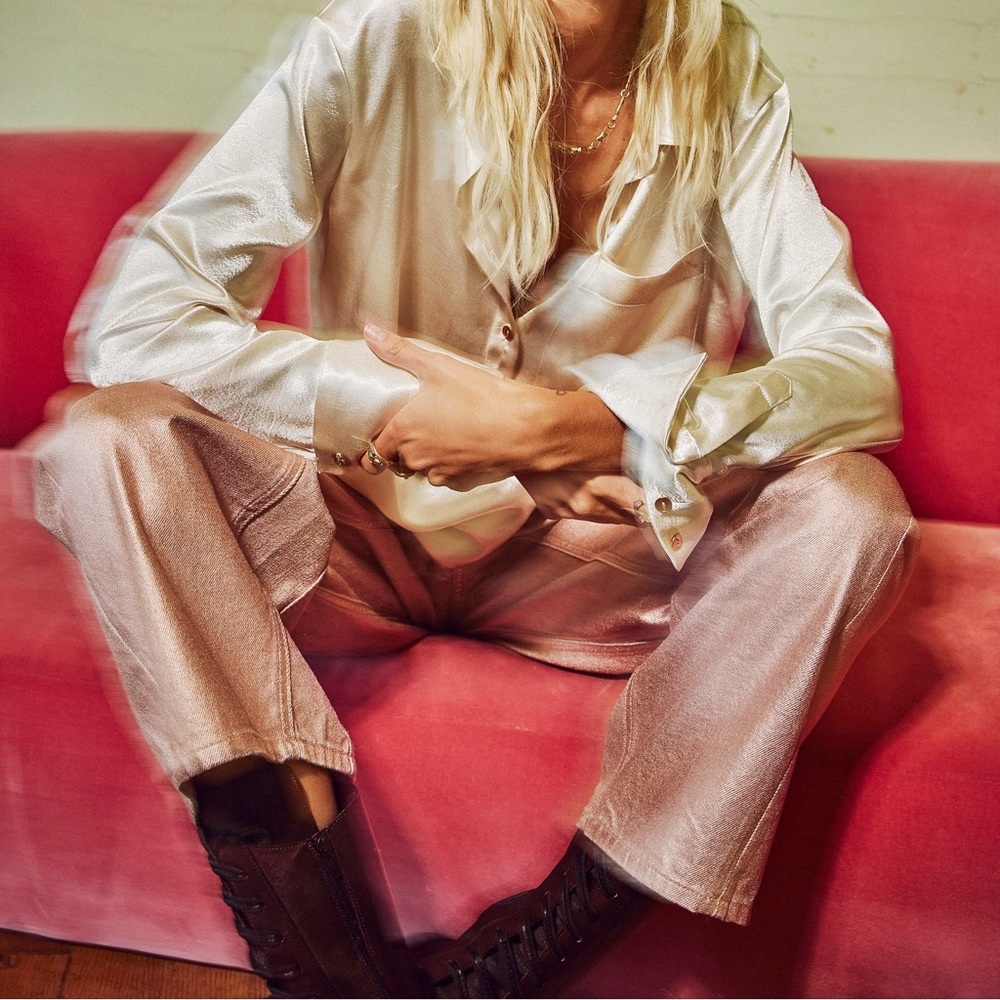 Moxie Metallic Low Slung Barrel Pant - Picture 4 of 4